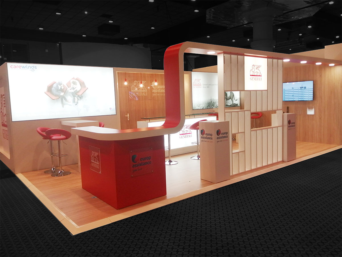 Stand sur-mesure GÉNÉRALI sur le salon AMRAE