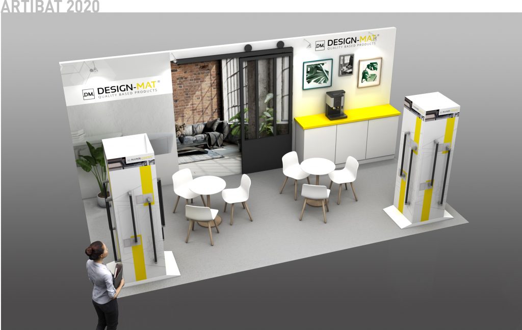 Grand succès pour R2 Stand-Event qui design un stand sur-mesure pour DESIGN-MAT à l’occasion de deux salons