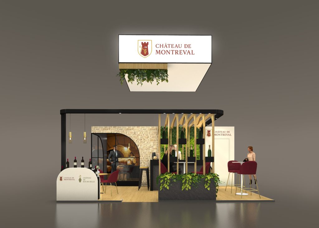 2025 PHOTO STAND CHATEAU DE MONTREVAL WINE PARIS VUE DE FACE