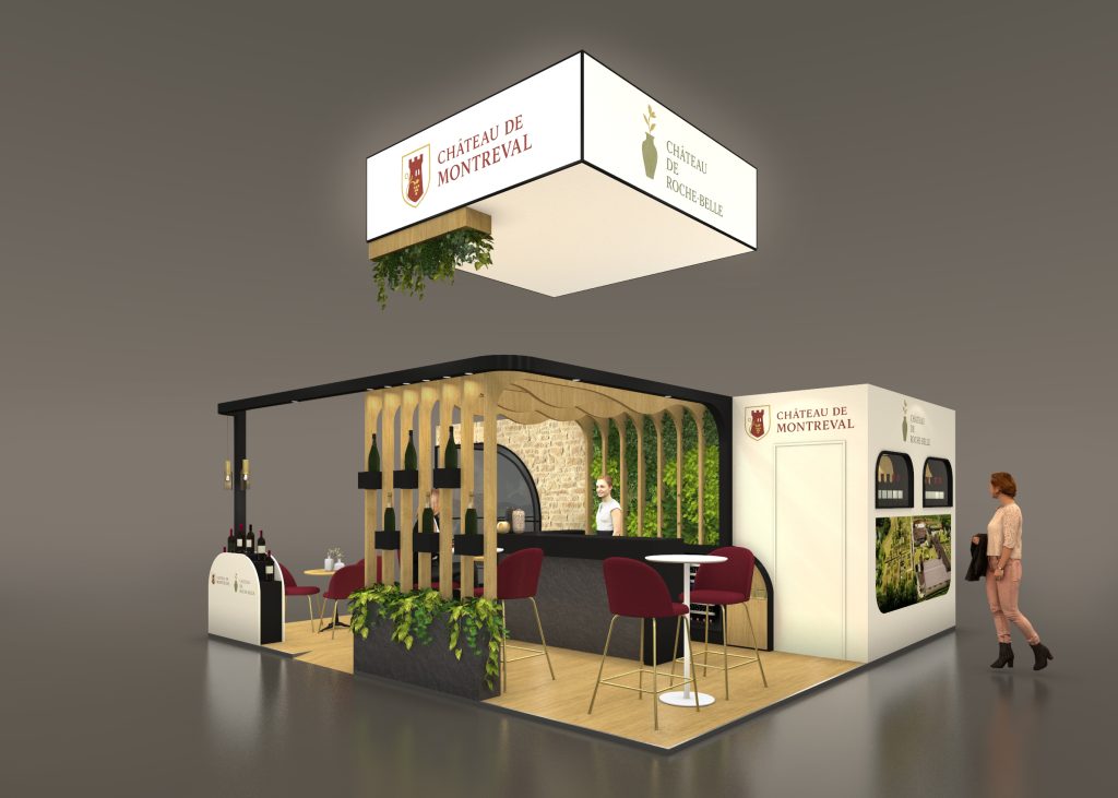 2025 PHOTO STAND CHATEAU DE MONTREVAL WINE PARIS VUE ANGLE DROIT