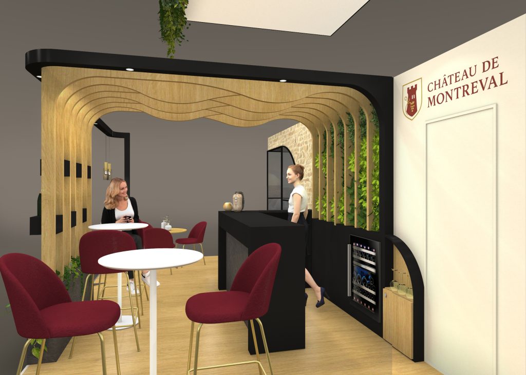 2025 PHOTO STAND CHATEAU DE MONTREVAL WINE PARIS VUE DU BAR