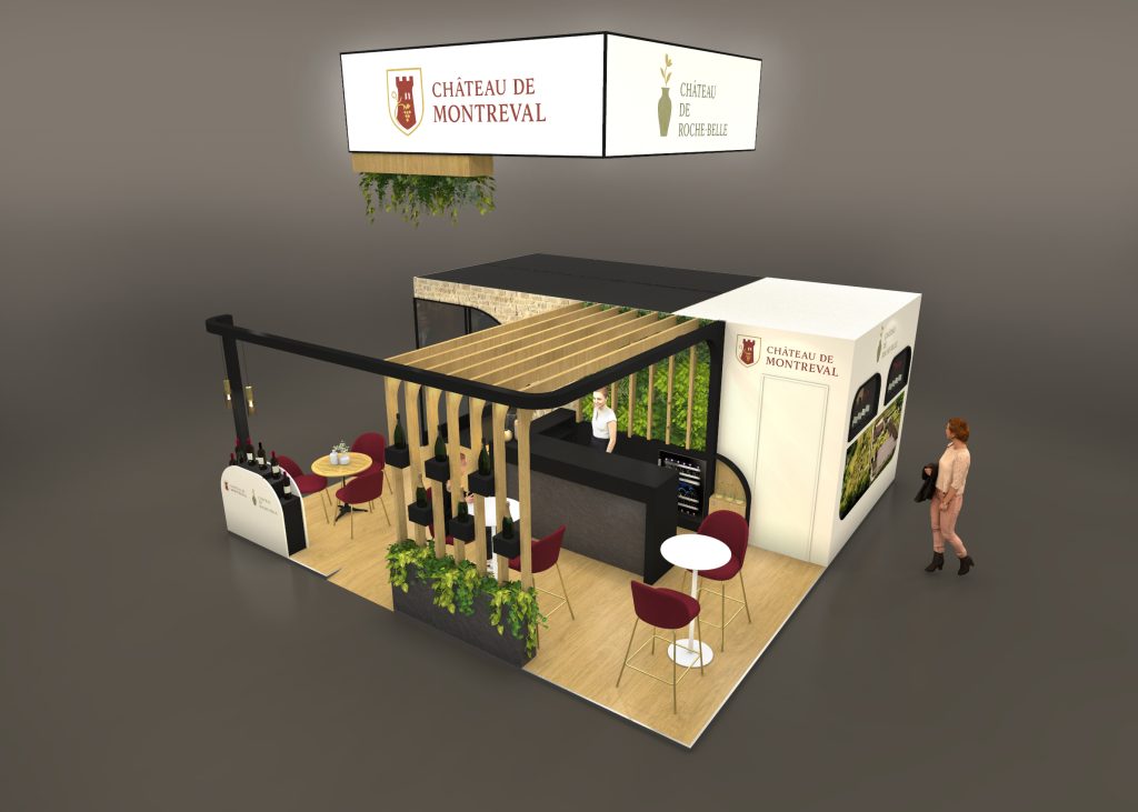 2025 PHOTO STAND CHATEAU DE MONTREVAL WINE PARIS VUE AERIENNE ANGLE DROIT